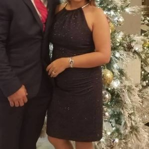 Black-ish Grey ruching sparkly dress Size medium